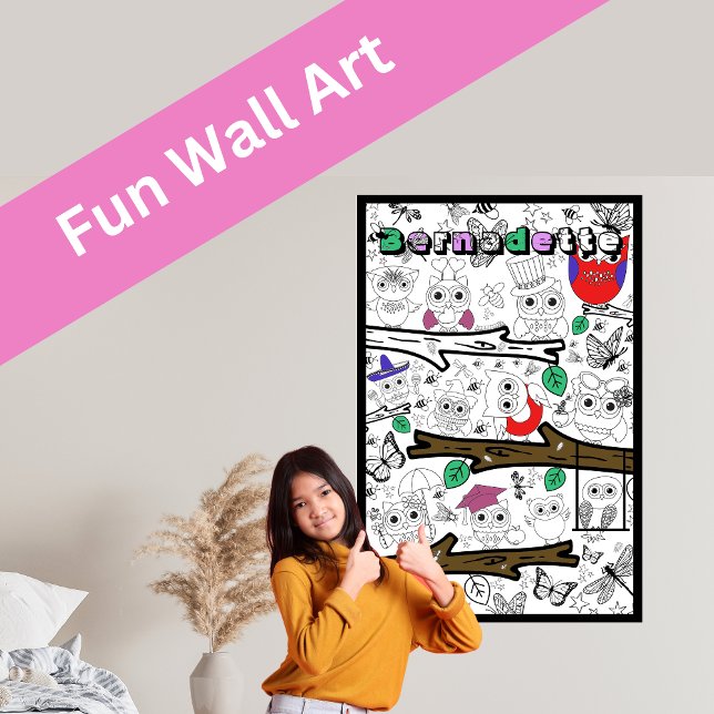 Individuelle Name Giant Owl Coloring Plakate für K (Von Creator hochgeladen)