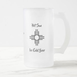 Individuelle Name Gift New Mexico Zia Sun Mattglas Bierglas