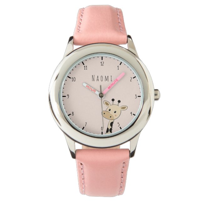 Individuelle Name Giraffe Kids Armbanduhr (Vorderseite)