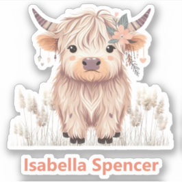 Individuelle Name Girl Niedlich Moderne Hochlandku Aufkleber