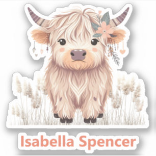 Individuelle Name Girl Niedlich Moderne Hochlandku Aufkleber