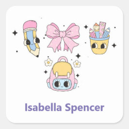 Individuelle Name Girl Niedlich Quadratischer Aufkleber