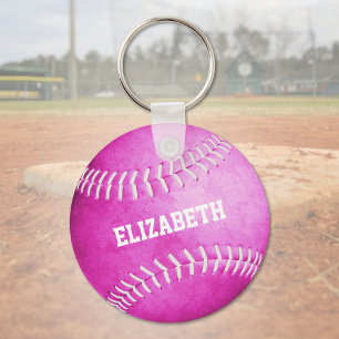 individuelle Name Girls rosa Softball Schlüsselanhänger