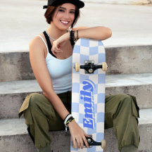 Individuelle Name Girly Blue White Schachbrett Mus