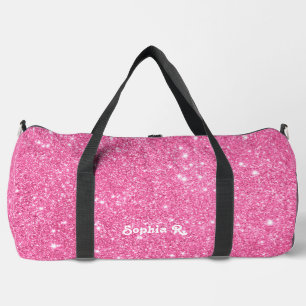 Individuelle Name Girly Imitats Rosa Glitzer Duffle Bag