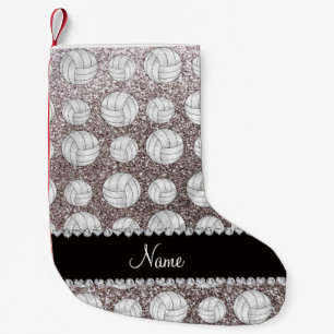 Individuelle Name Glitzer Volleyballs Kleiner Weihnachtsstrumpf