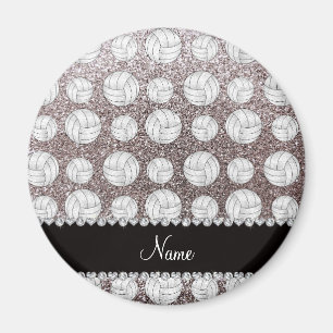 Individuelle Name Glitzer Volleyballs Magnet