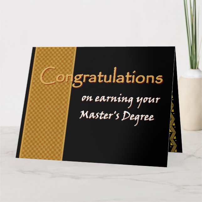 INDIVIDUELLE NAME Glückwunsch Master's Degree Karte (Vorderseite)