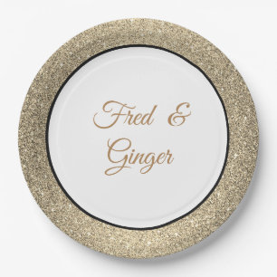 Individuelle Name Gold Glitzer 7" Teller