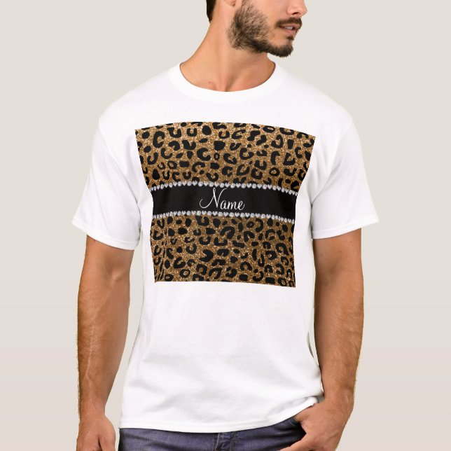 Individuelle Name Gold-Glitzer-Käseprägung T-Shirt (Vorderseite)