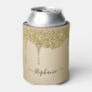Individuelle Name Gold Glitzer Tropfen Luxe Dosenkühler