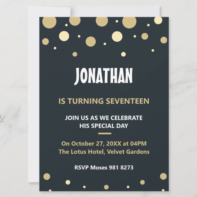 Individuelle Name Gold Moderne 50. Geburtstag Einladung (Vorderseite)