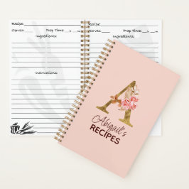 Individuelle Name Gold Rosa Rosen Rose Letter A Re Notizbuch