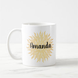 Individuelle Name Golden Sun Mandala Tasse