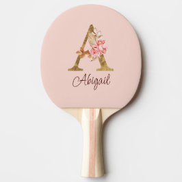 Individuelle Name Goldfolie Rosa Rose Buchstabe A Tischtennis Schläger