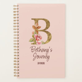 Individuelle Name Goldfolie Rosa Rosen Buchstabe B Planer