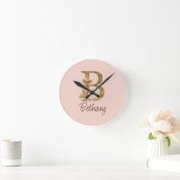 Individuelle Name Goldfolie Rosa Rosen Buchstabe B