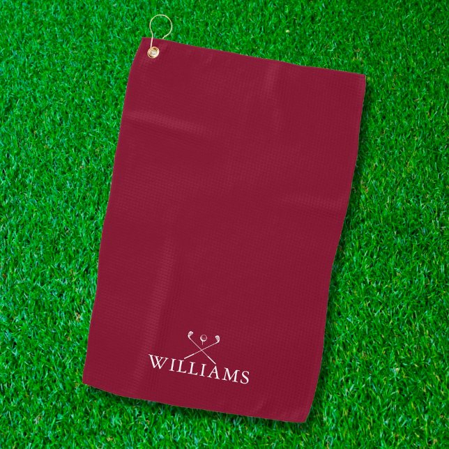 Individuelle Name Golf Clubs Burgundy Red Golfhandtuch (Von Creator hochgeladen)