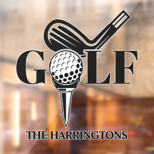 Individuelle Name Golf Fensteraufkleber
