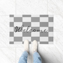 Individuelle Name-Graue Karo-Blockstruktur