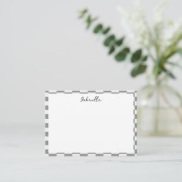 Individuelle Name-Graue Karo-Blockstruktur Mitteilungskarte