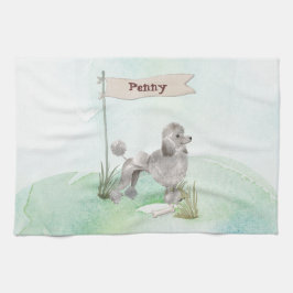 Individuelle Name Gray Poodle Haustier Hund Geschirrtuch