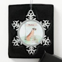 Individuelle Name Great Dane Pet Hund Schneeflocken Zinn-Ornament