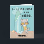 Individuelle Name Great Grandson Birthday Beach Ra Karte<br><div class="desc">Mit einer Anpassungsoption auf der Vorderseite dieser Karte könnten Sie diese mit dem Namen Ihres lieben Urenkelson personalisieren,  der diese Karte erhalten wird,  sobald er bald seinen Geburtstag feiert. Wofür warte du? Jetzt ein Exemplar holen!</div>