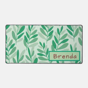 Individuelle Name Green Leaf Schreibtischunterlage