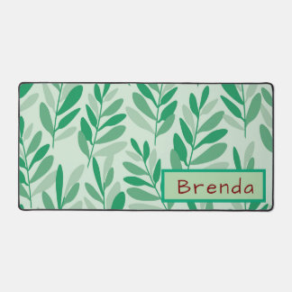 Individuelle Name Green Leaf Schreibtischunterlage