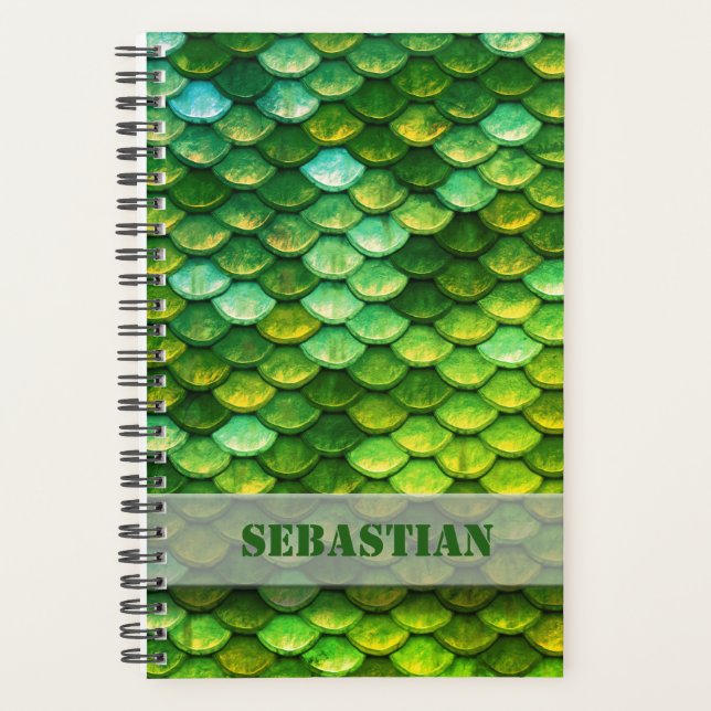 individuelle Name Green Metallic Dragon Scales Planer (Vorderseite)