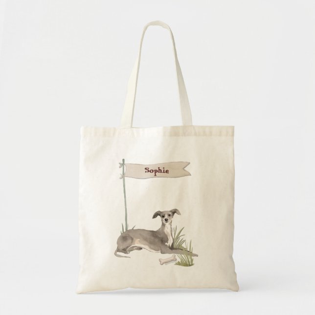Individuelle Name Greyhound Pet Dog Tragetasche (Vorne)