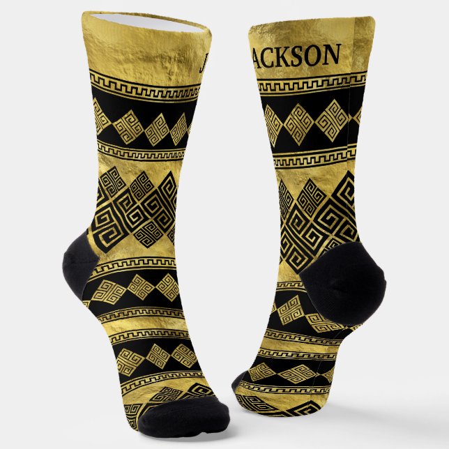 Individuelle Name Griechisch Meander - griechische Socken (Gewinkelt)