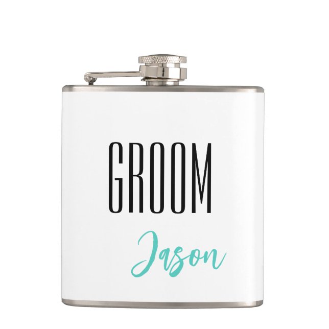 Individuelle Name Grooves Flask Flachmann (Vorderseite)