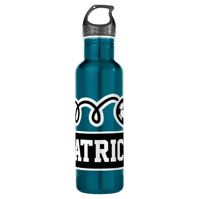 Individuelle Name große Fußballsportflasche Edelstahlflasche (Vorderseite)
