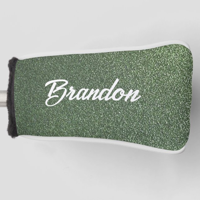 Individuelle Name grün Glitzer Golf Headcover (Vorderseite)