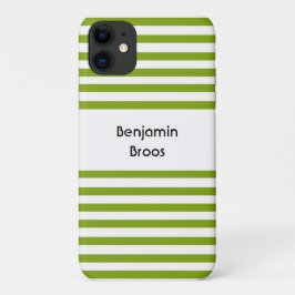 Individuelle Name, grün und weiß Streifen Case-Mate iPhone Hülle