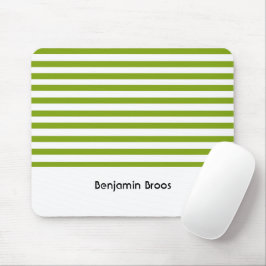 Individuelle Name, grün und weiß Streifen Mousepad