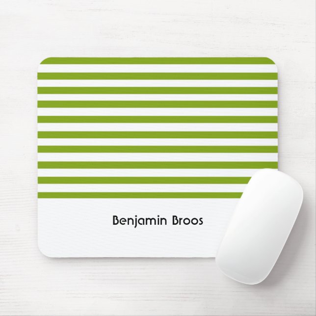 Individuelle Name, grün und weiß Streifen Mousepad (Mit Mouse)