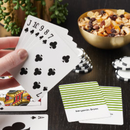 Individuelle Name, grün und weiß Streifen Spielkarten