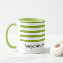 Individuelle Name, grün und weiß Streifen
