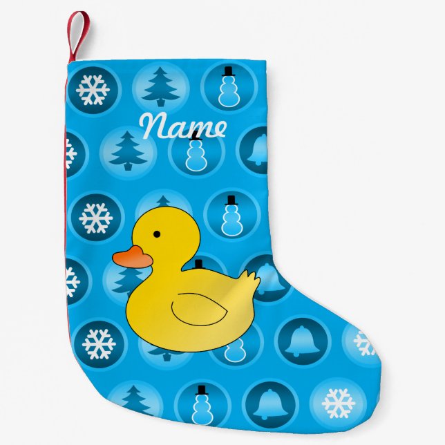 Individuelle Name Gummidusche blaue Weihnachtsring Kleiner Weihnachtsstrumpf (Vorderseite)
