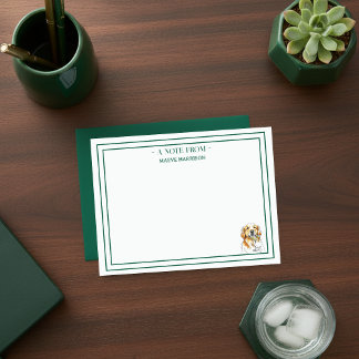 Individuelle Name Handgezogener Goldener Retriever Mitteilungskarte
