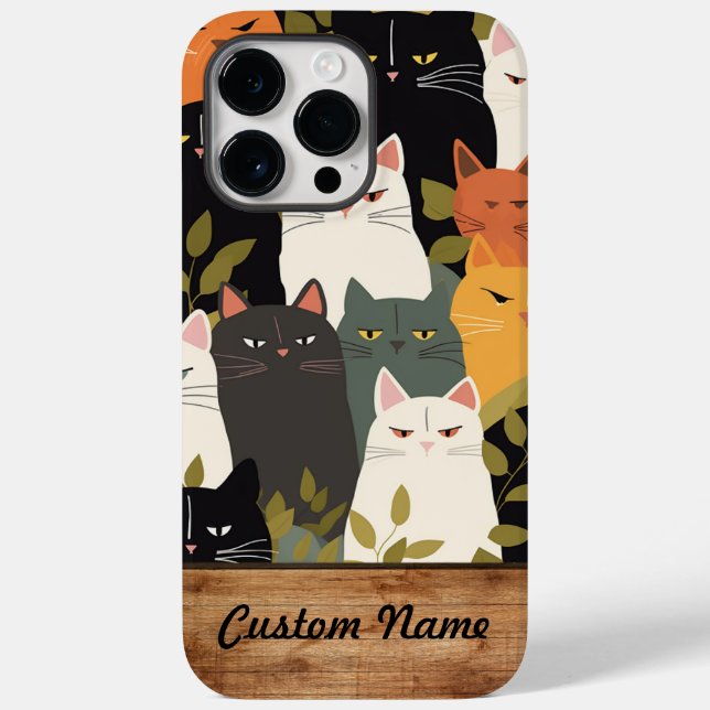 Individuelle Name Handy-Case-Katzen Case-Mate iPhone 14 Pro Max Hülle (Rückseite)