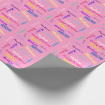 Individuelle Name Happy Birthday Geschenkpapier