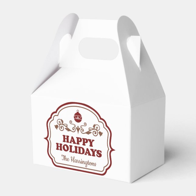 Individuelle Name Happy Holidays Gefälligkeitsboxe Geschenkschachtel (Vorderseite)