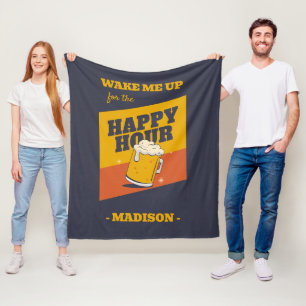 Individuelle Name Happy Hour Fleecedecke