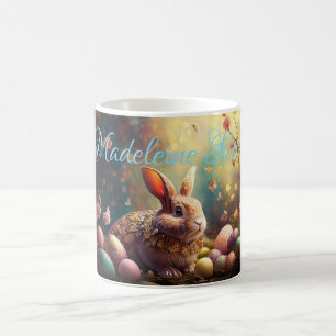 Individuelle Name Happy Osterfest Bunny mit Ostere Kaffeetasse