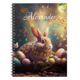 Individuelle Name Happy Osterfest Bunny mit Ostere Notizblock