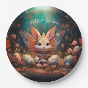 Individuelle Name Happy Osterfest Bunny mit Ostere Pappteller